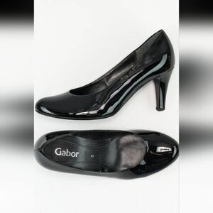 Gabor Black Patent Leather Heels Pumps size 40eu 6.5 uk